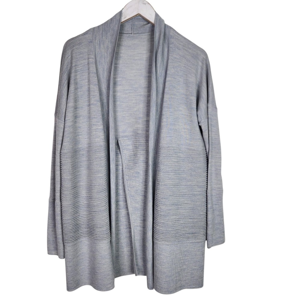 LULULEMON Blissful Zen Cardigan Sweater Womens OS Gray Open Front Knit Pocket